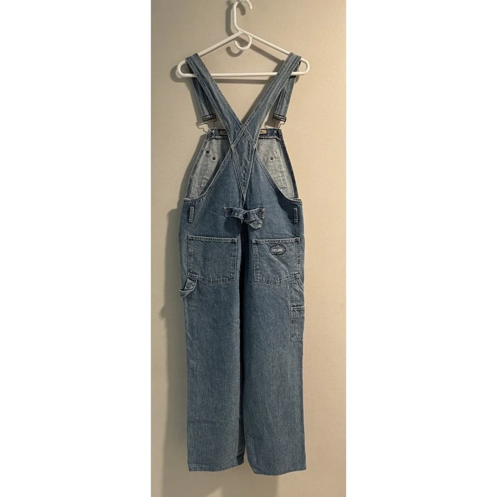 VINTAGE PACO Jeans Bib Overalls Wide leg BLUE DENIM Boyfriend SKATER Tag Size‎ S